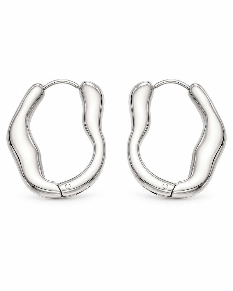 Sculptural Wave Hoops alternate view 2