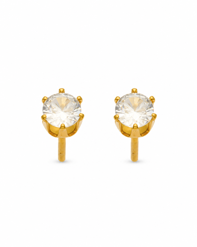 Round CZ Stud Earrings