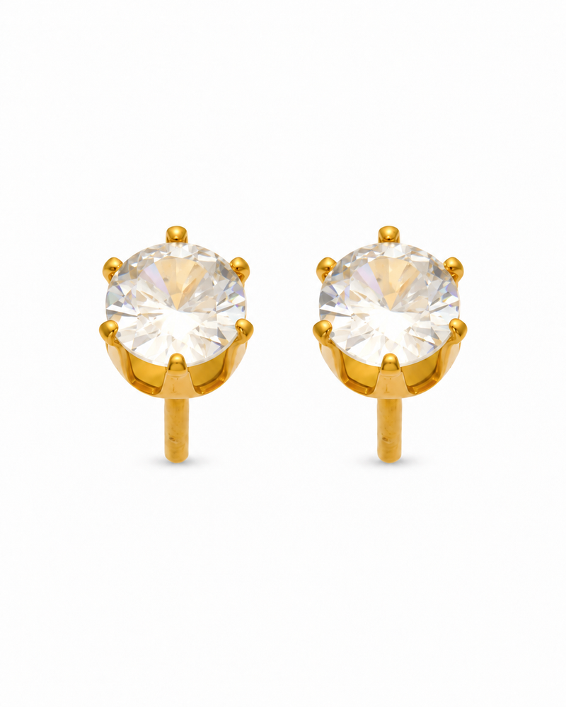 Round CZ Stud Earrings alternate view 3