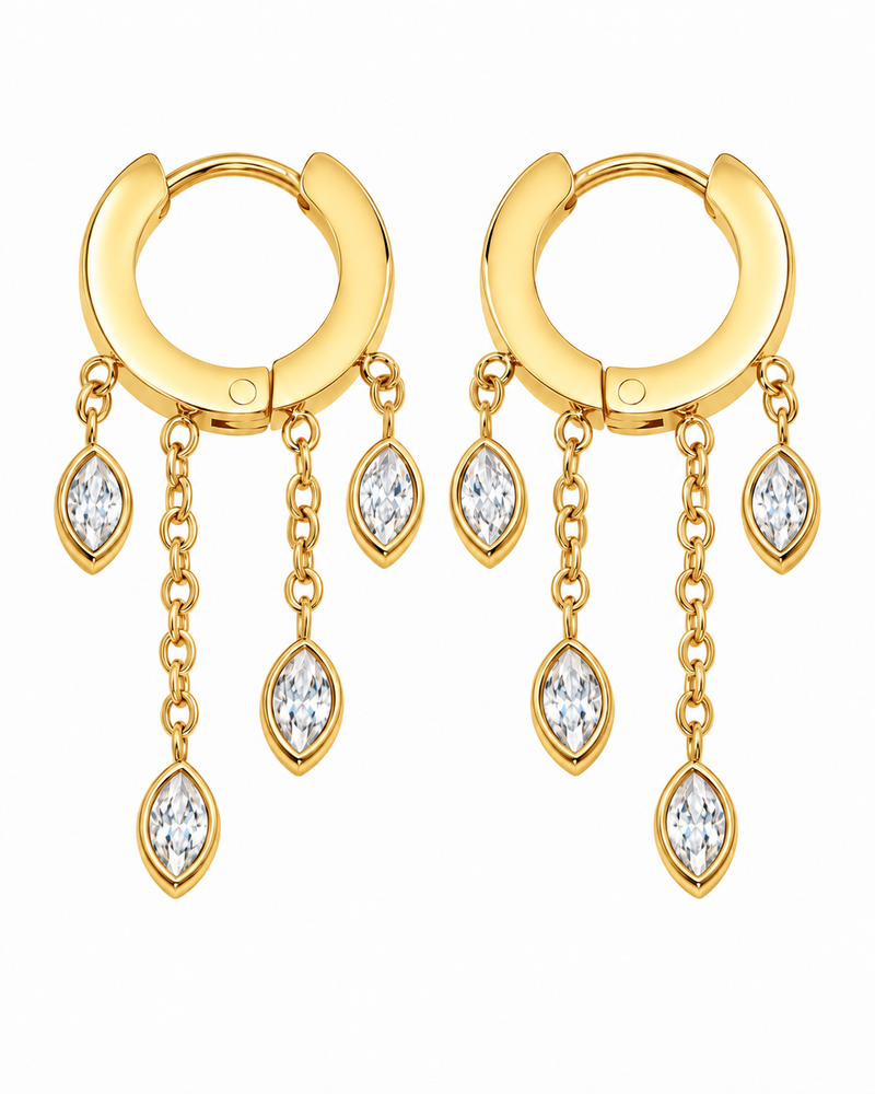 Marquise Cascade Hoops