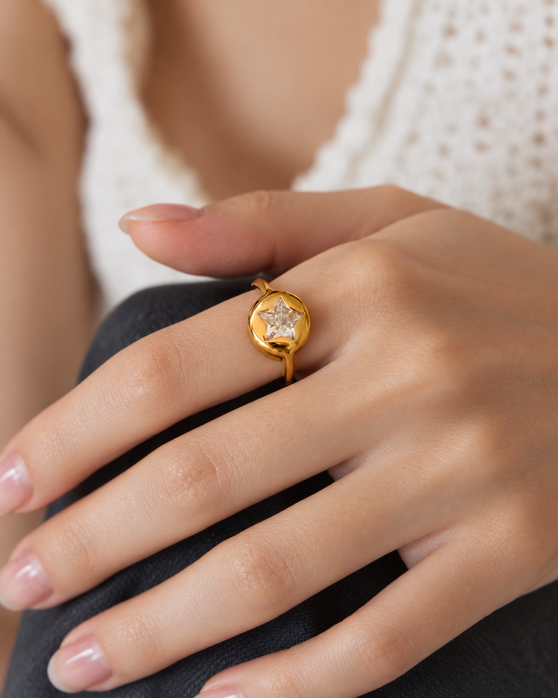 Crystal Star Signet Ring alternate view 1