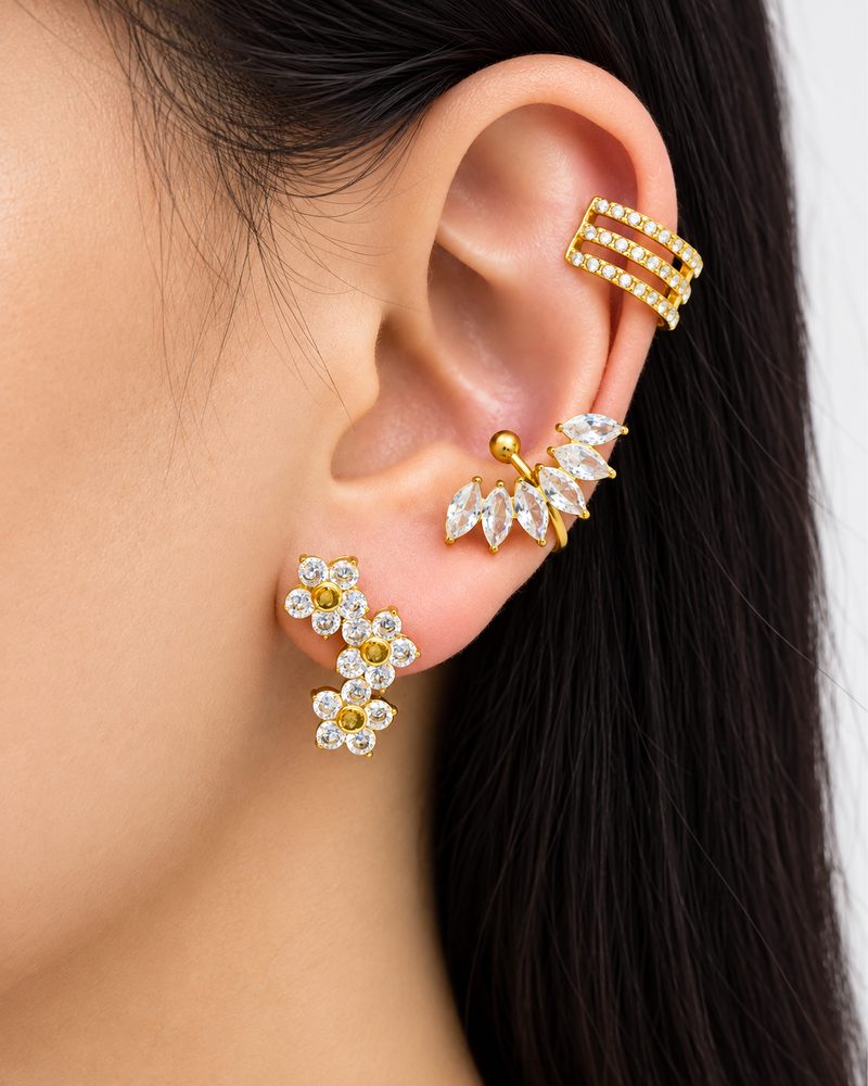 Triple Bloom Earrings alternate view 1
