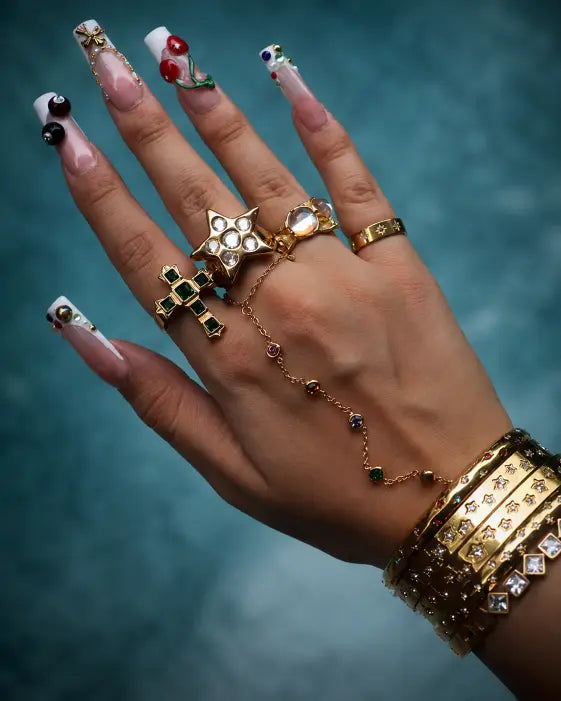 Rainbow Glow Hand Chain Bracelet
