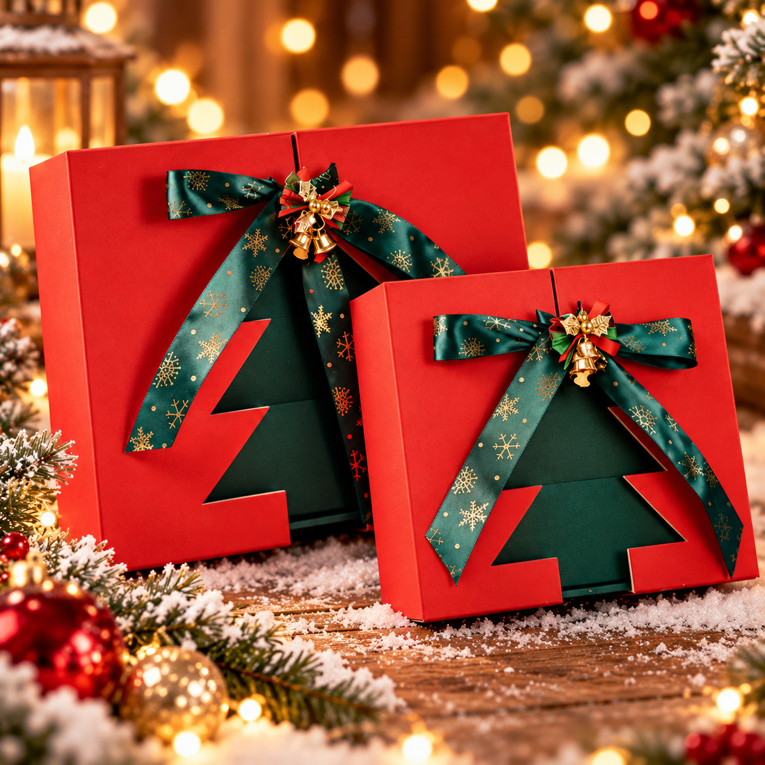 Christmas Gift Box Ideas: Jewelry, Ribbon & a Tree Charm