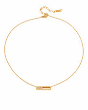 Aveline Gold Crystal Bar Necklace