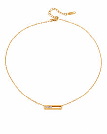 Aveline Gold Crystal Bar Necklace