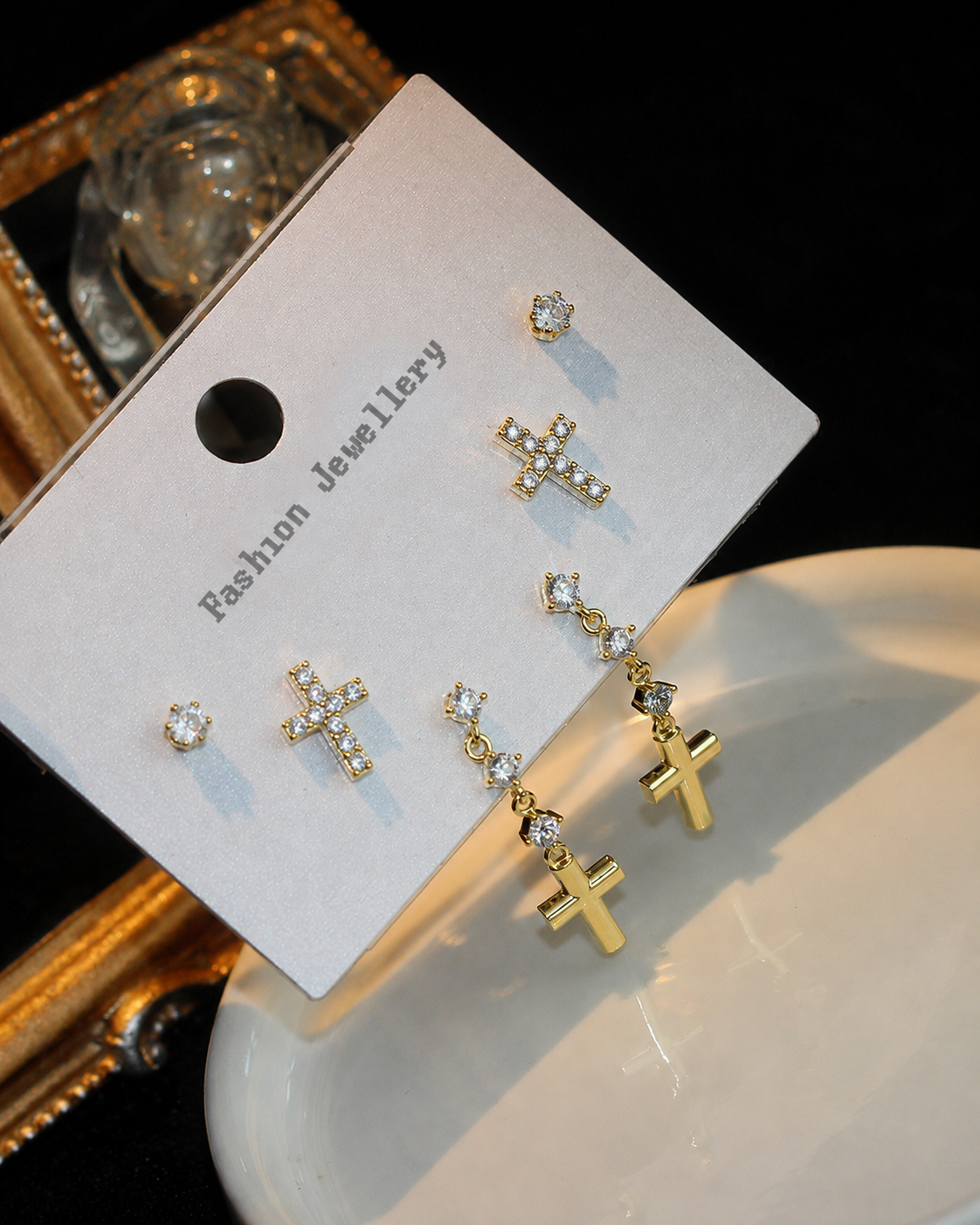 Cross Trio Earrings Series