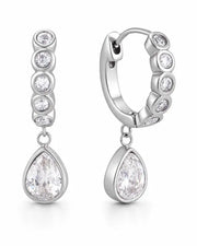 Luna Drop Hoop Earrings