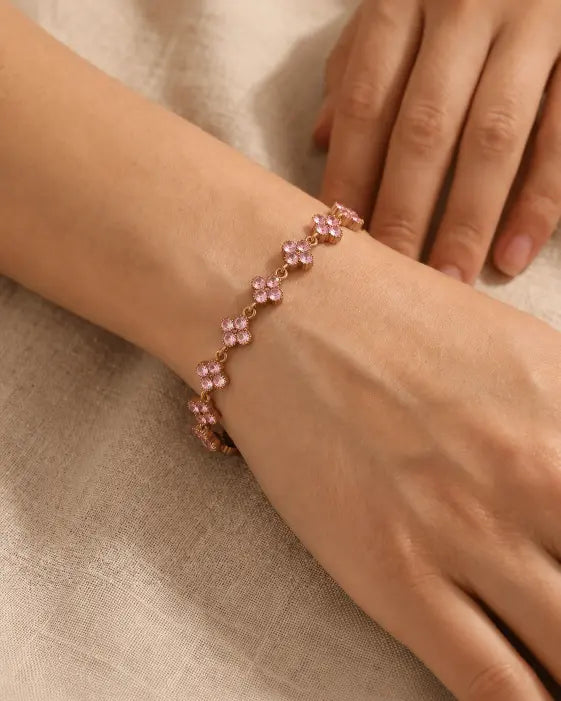Rosé Clover Zircon Bracelet