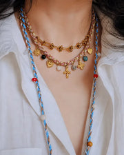 Evara Cross Moon Charm Choker