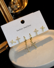 Cross Trio Earrings Series