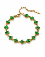 Emerald Clover Zircon Bracelet