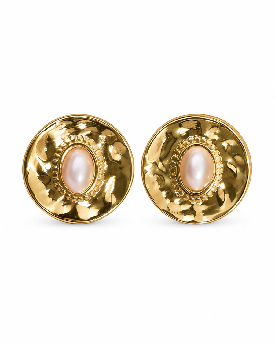 Spiral Disc Stud Earrings