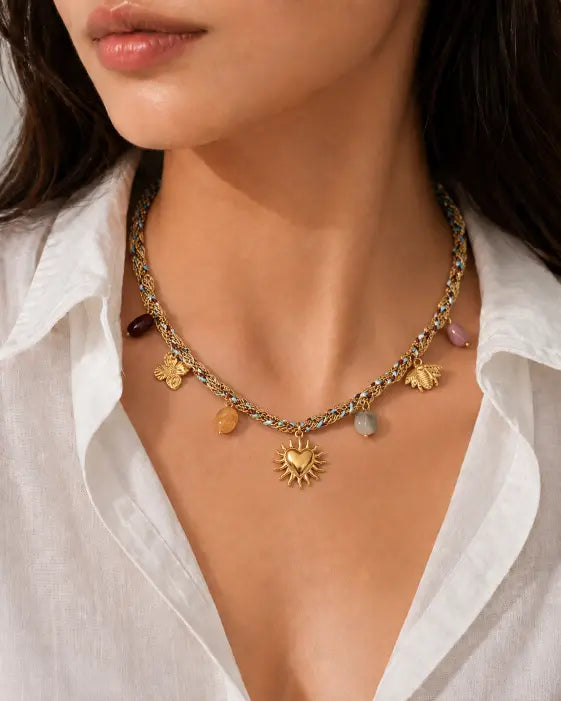 Soleil Sacred Heart Charm Choker