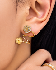 Crystal Flower Ear Cuff