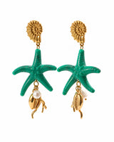 Emerald Reef Starfish Drop Earrings