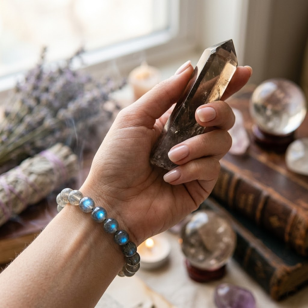 The Mystic's Anchor — Grade-A Blue Flash Labradorite Bracelet