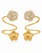 Crystal Flower Ear Cuff