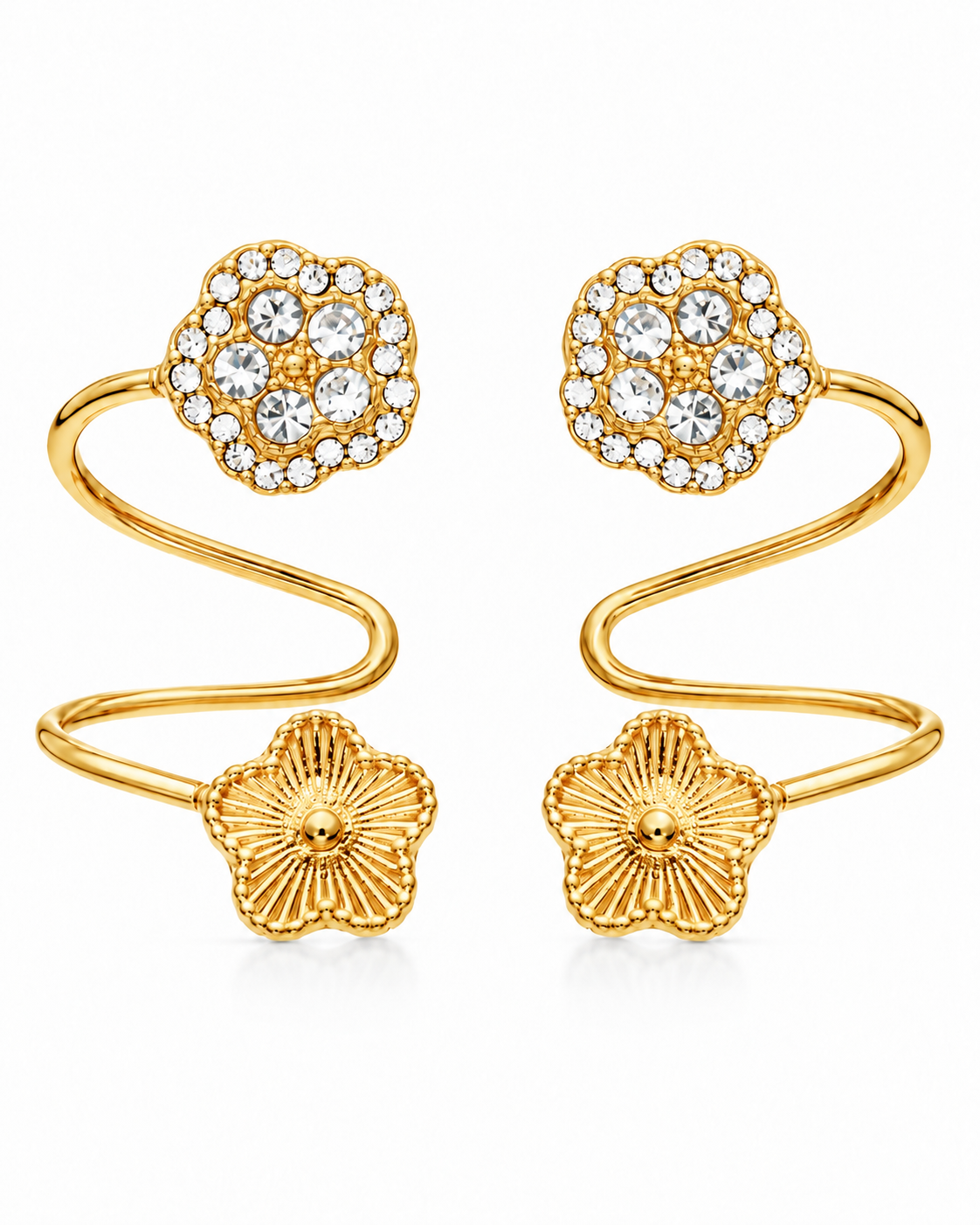 Crystal Flower Ear Cuff