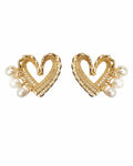 Amorette Freshwater Pearl Heart Stud Earrings