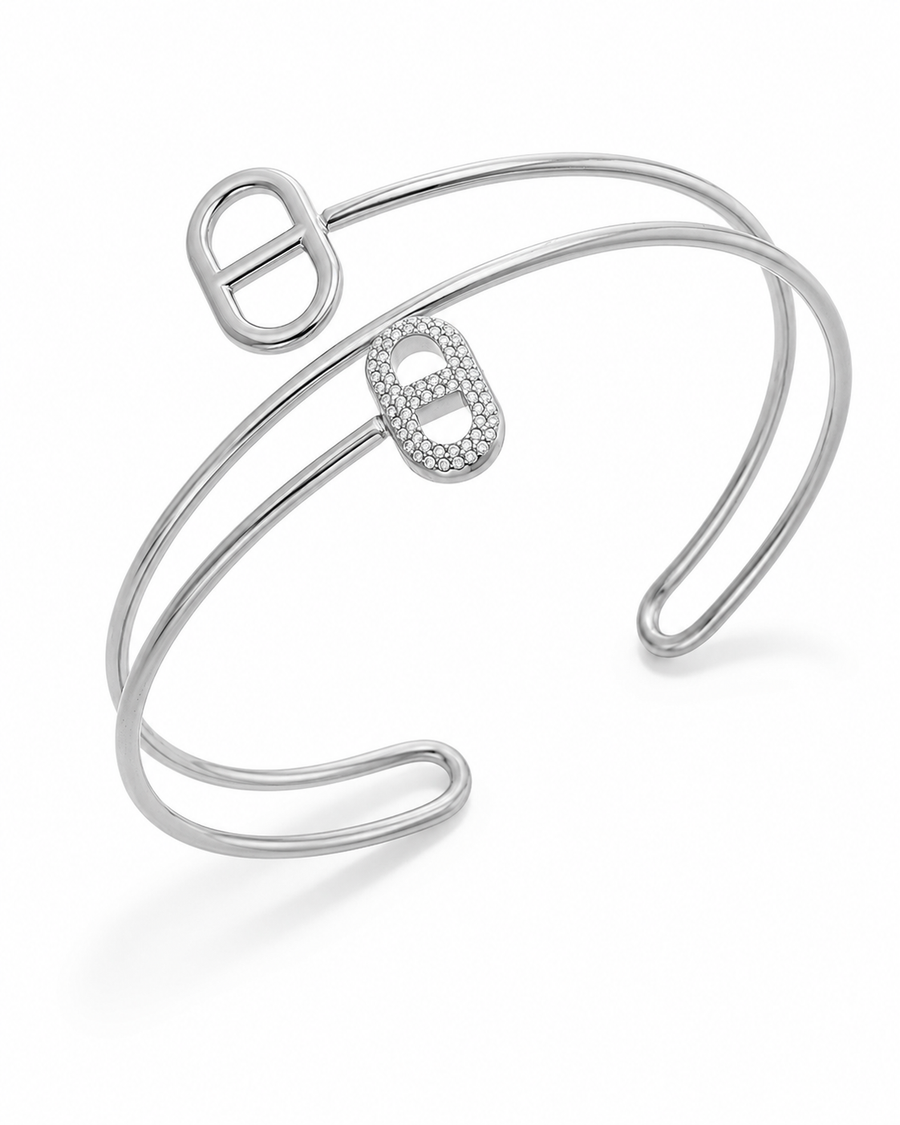 Aurette Zircon Double-Band Arm Cuff