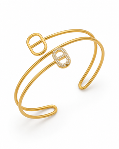 Aurette Zircon Double-Band Arm Cuff