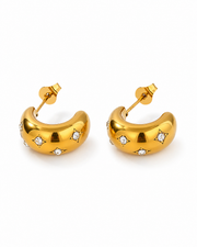 C-Shaped Zircon Earrings