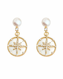Celestia Freshwater Pearl Starburst Drop Earrings