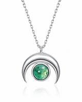 Sylva Moss Agate Crescent Necklace