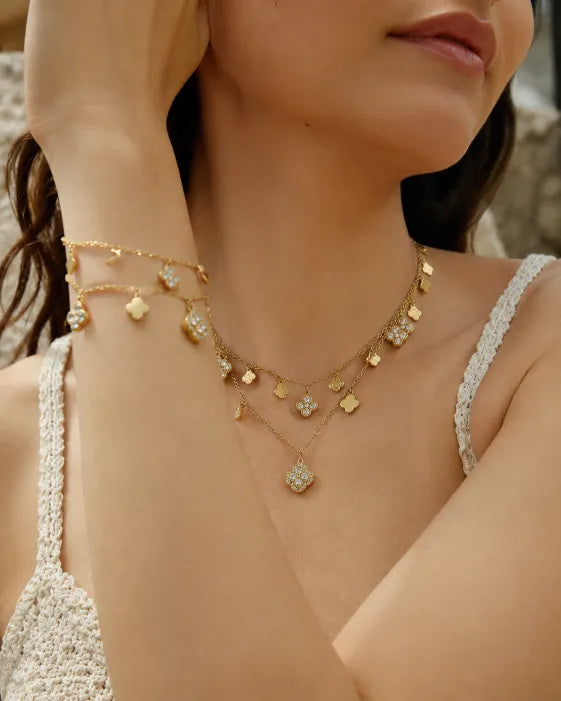 Aurelia Clover Charm Necklace & Bracelet Collection