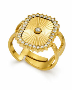 Solara Full-Zircon Sunburst Statement Ring Collection