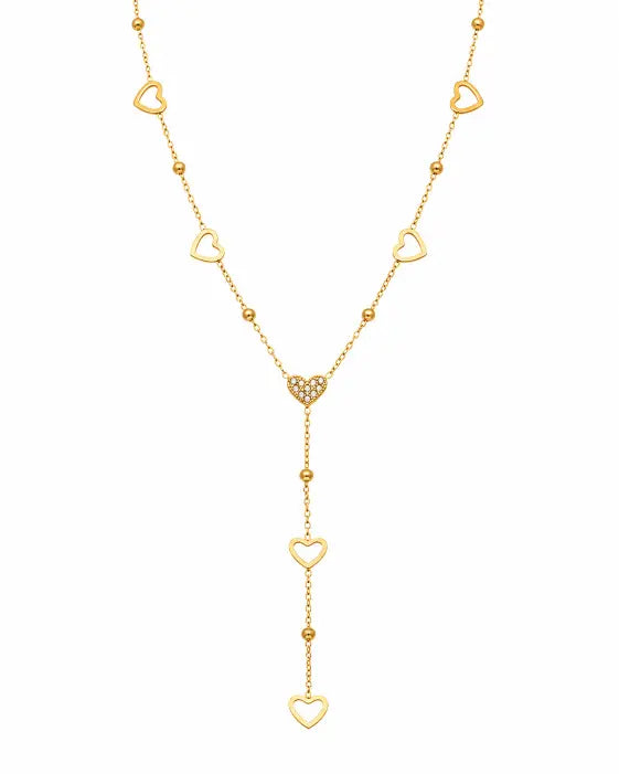 Amora Heart Cascade Zircon Necklace