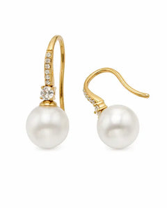 Élodie Pearl Arc Zircon Drop Earrings