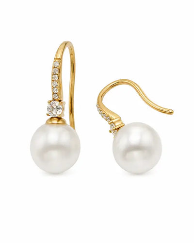 Élodie Pearl Arc Zircon Drop Earrings