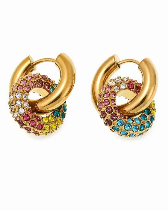 Vela Pavé Link Hoop Earrings Collection