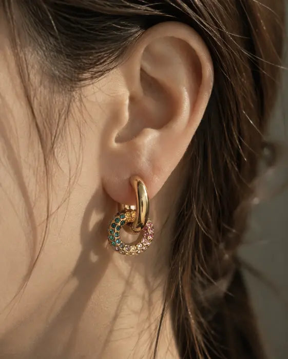 Vela Pavé Link Hoop Earrings Collection