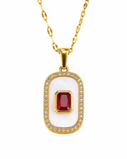 Aurelia Baguette Pavé Pendant Necklace