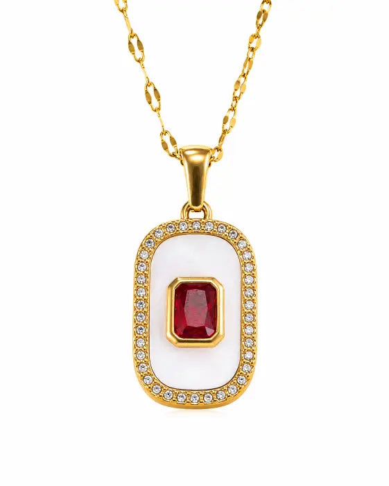 Aurelia Baguette Pavé Pendant Necklace