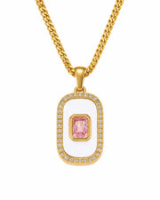 Aurelia Baguette Pavé Pendant Necklace