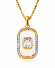 Aurelia Baguette Pavé Pendant Necklace