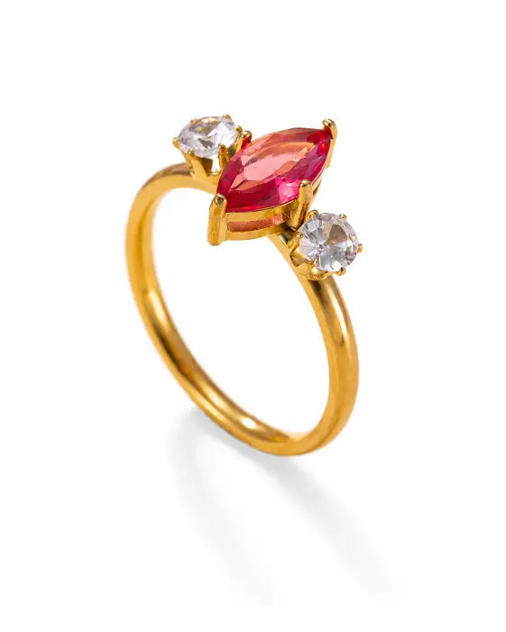 Celestine 12-Month Birthstone Marquise Zircon Ring