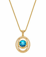 Aurelia Azure Orbit Pendant Necklace
