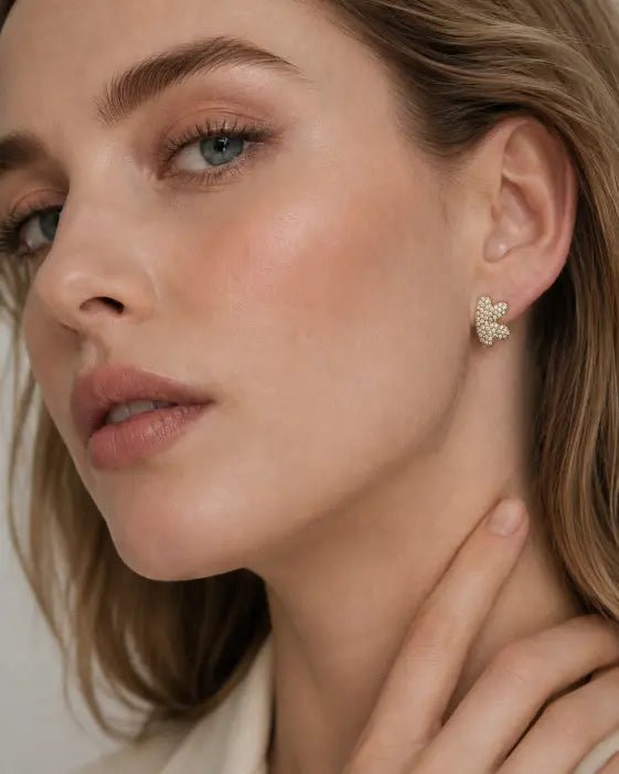 Aurelia Pavé Initial Stud Earrings