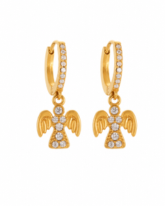 Celestia Angel Zircon Hoop Earrings