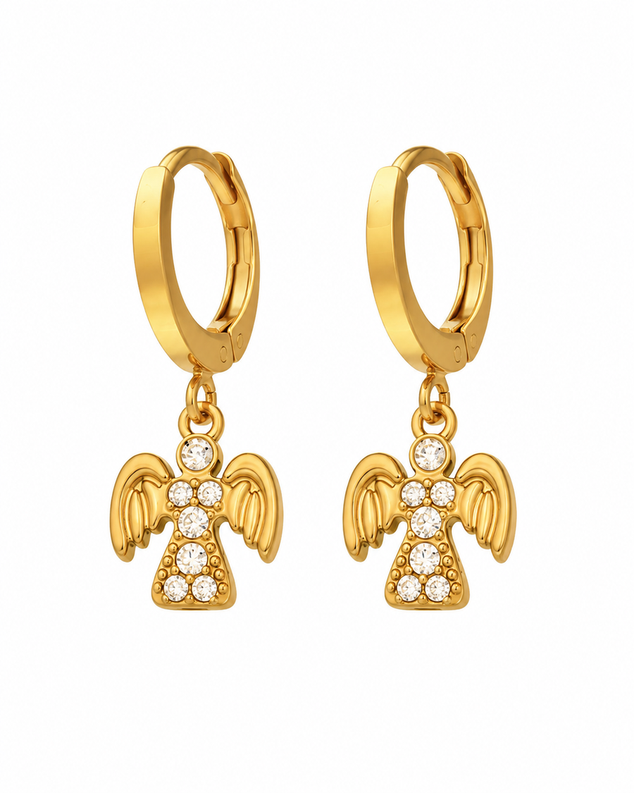 Celestia Angel Zircon Hoop Earrings