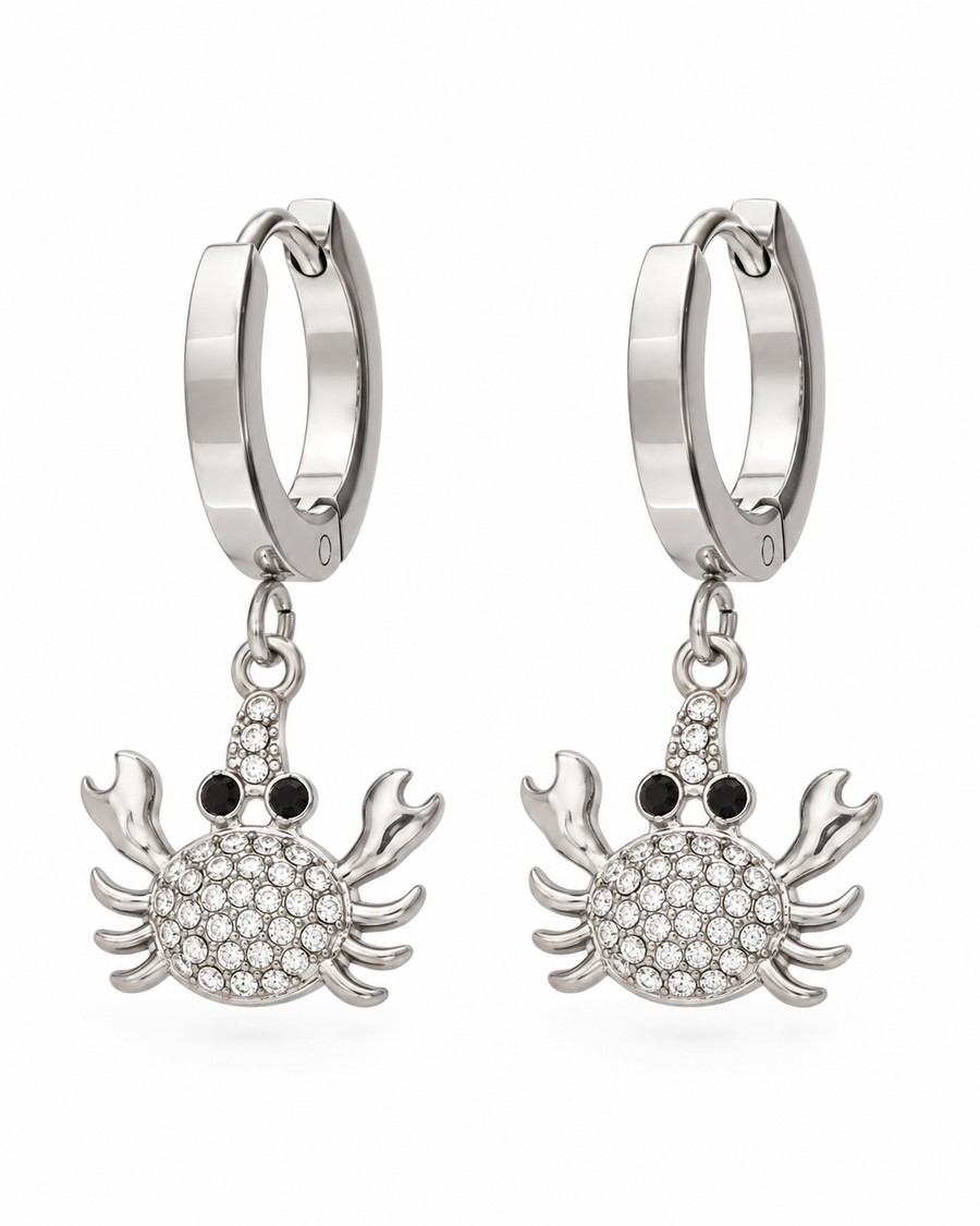 Coralie Zircon Crab Huggie Earrings