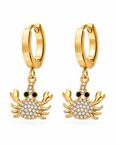 Coralie Zircon Crab Huggie Earrings