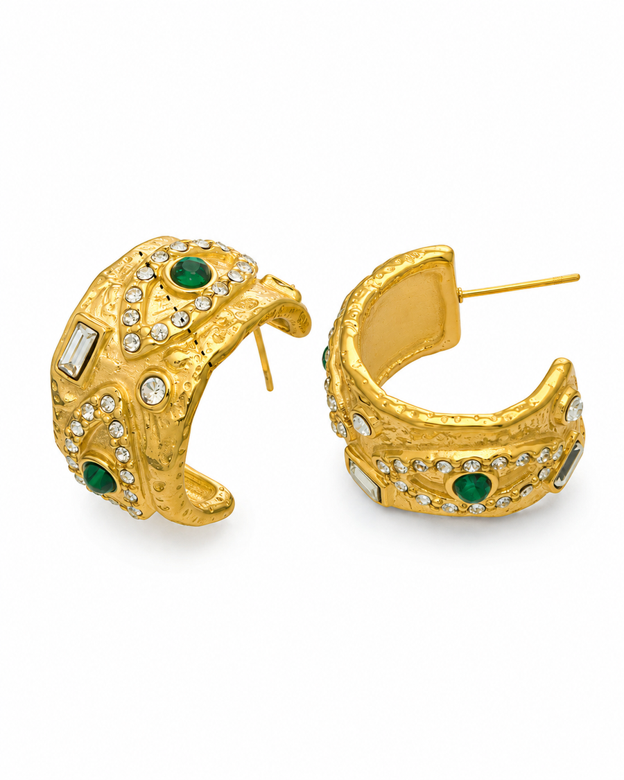 Verde Baroque Hoop Earrings