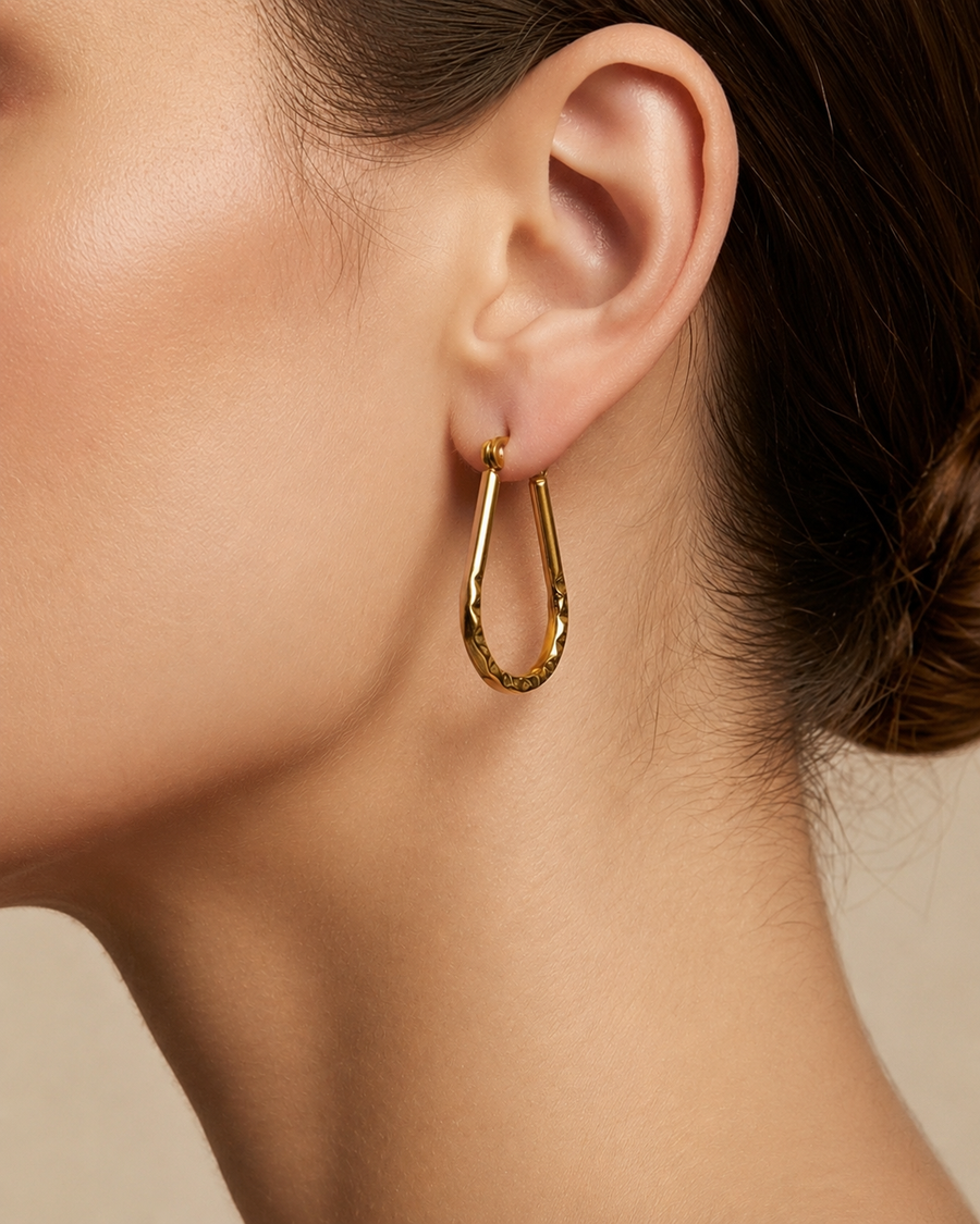 Nola Hammered Hoop Earrings