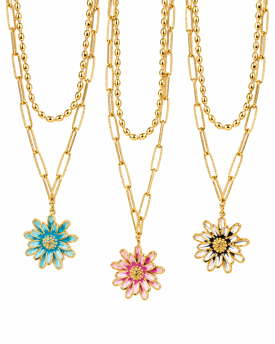Maribel Daisy Layered Necklace